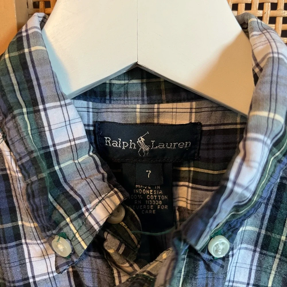 Ralph Lauren Boys (7) Plaid Button Down